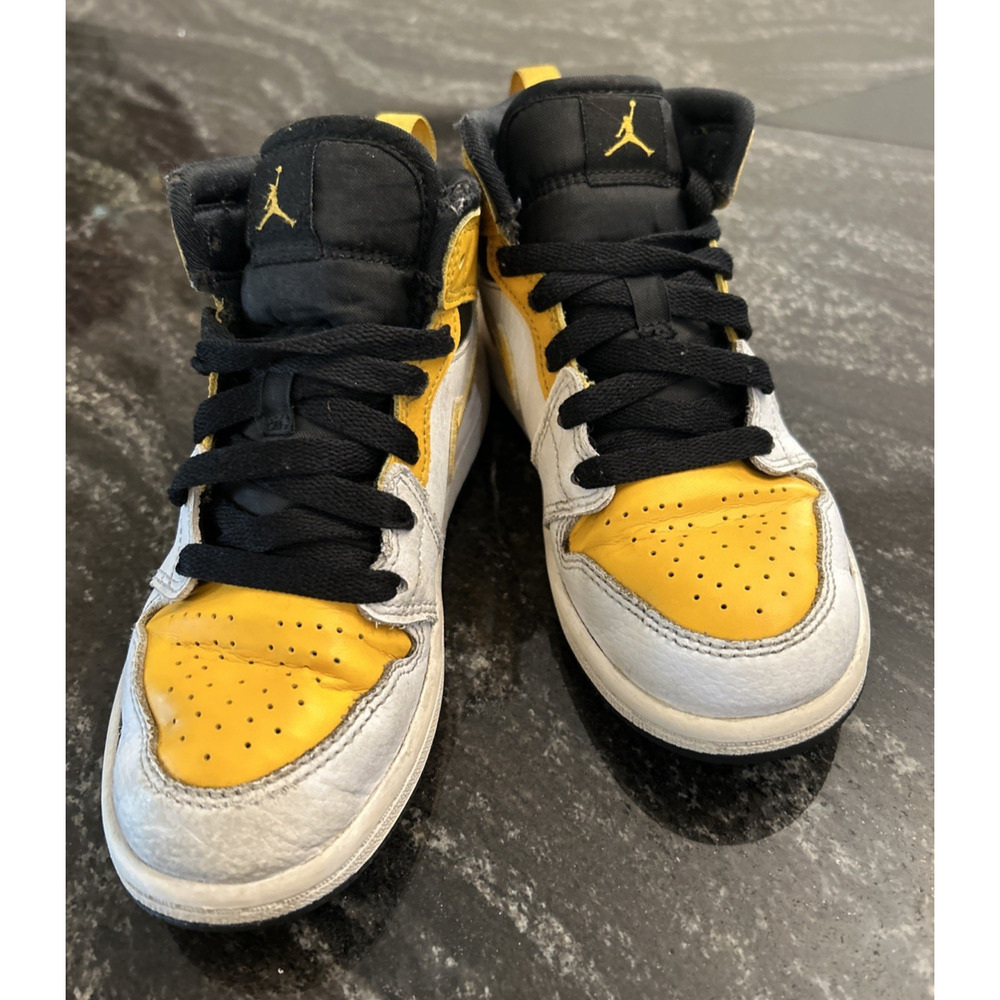 Nike AIR JORDAN 1 TODDLER Basketball Sneakers Size 13C Shoes Yellow Black White - Picture 16 of 16